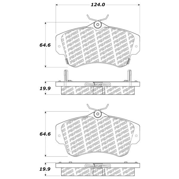 Centric Posi Quiet Pro™ Semi-Metallic Front Disc Brake Pads 500.08410