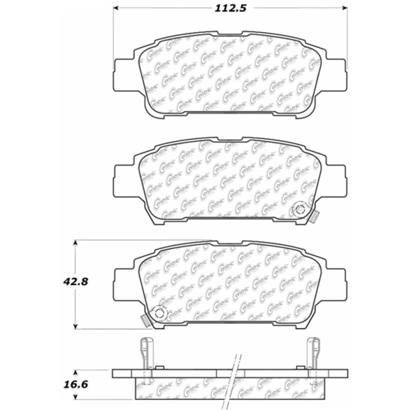 Centric Posi Quiet™ Semi-Metallic Rear Disc Brake Pads 104.09950