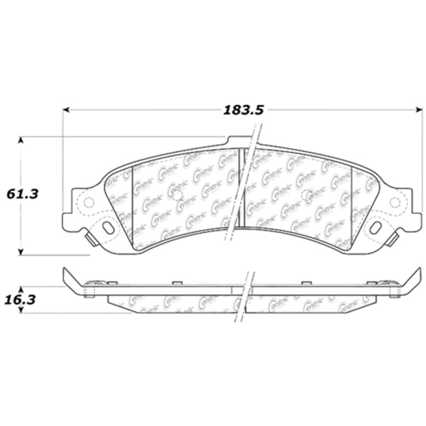 Centric Posi Quiet™ Extended Wear Semi-Metallic Rear Disc Brake Pads 106.08340