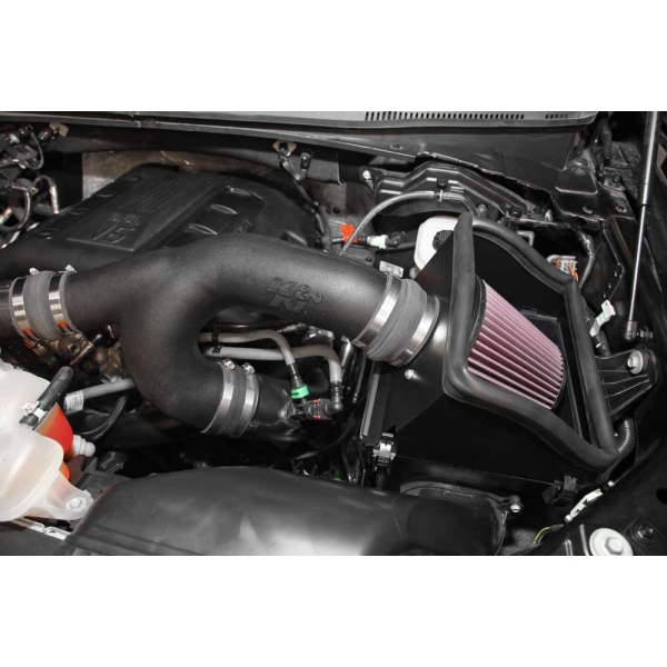 K&N 57 Series FIPK Generation II High-Density Polyethylene Black Cold Air Intake System with Red Filter and Intake Pipe 57-2592