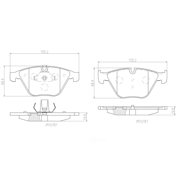 brembo Premium Ceramic Front Disc Brake Pads P06054N