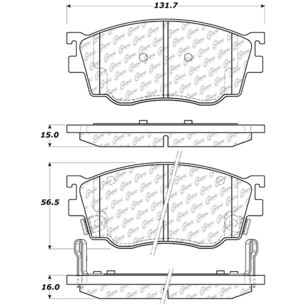 Centric Posi Quiet™ Semi-Metallic Front Disc Brake Pads 104.07550