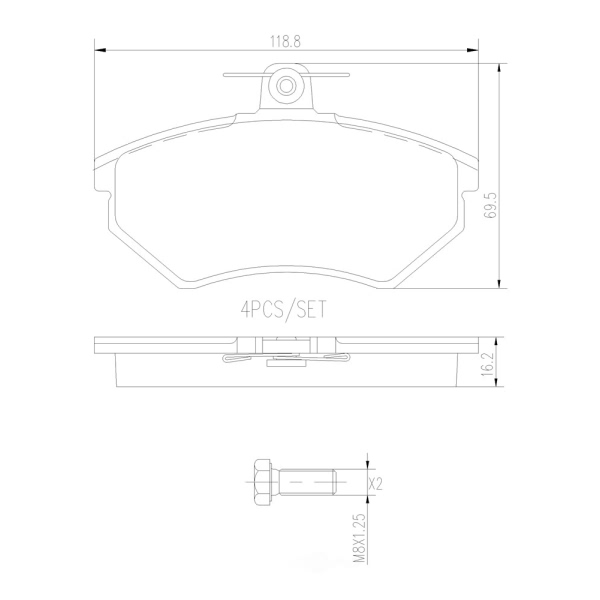 brembo Premium Ceramic Front Disc Brake Pads P85015N