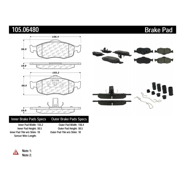 Centric Posi Quiet™ Ceramic Front Disc Brake Pads 105.06480