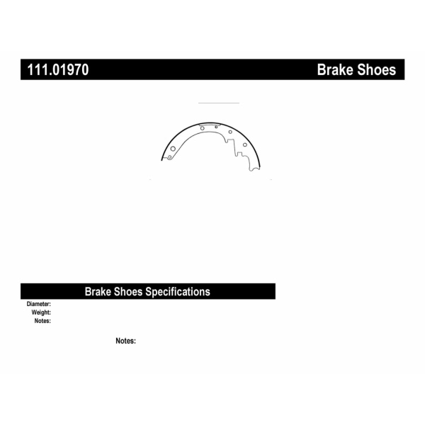 Centric Premium Rear Drum Brake Shoes 111.01970