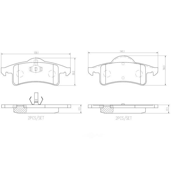 brembo Premium Ceramic Rear Disc Brake Pads P37006N