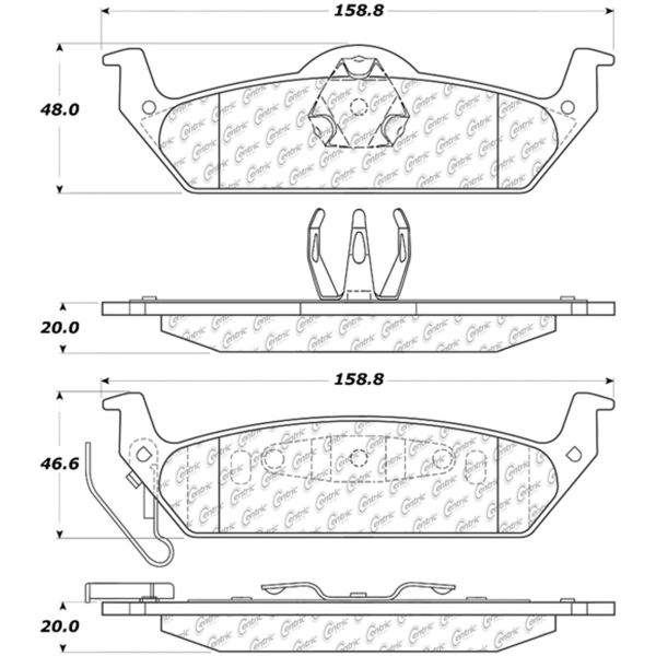 Centric Premium Semi-Metallic Rear Disc Brake Pads 300.09630