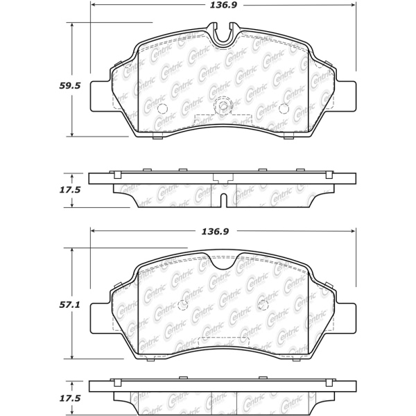 Centric Posi Quiet™ Extended Wear Semi-Metallic Rear Disc Brake Pads 106.17750