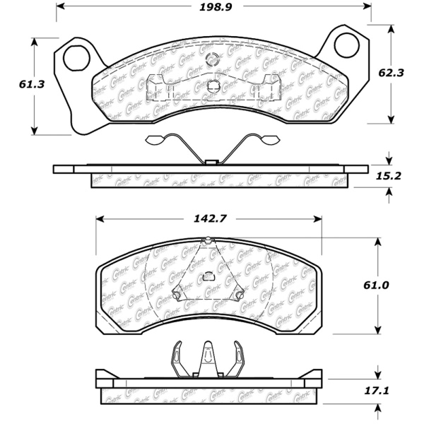 Centric Premium Semi-Metallic Front Disc Brake Pads 300.04310