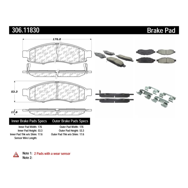 Centric Fleet Performance™ Organic Front Disc Brake Pads 306.11830