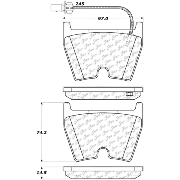 Centric Posi Quiet™ Semi-Metallic Front Disc Brake Pads 104.10290