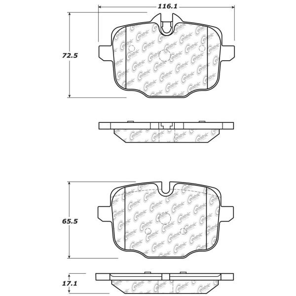 Centric Premium Ceramic Rear Disc Brake Pads 301.14690