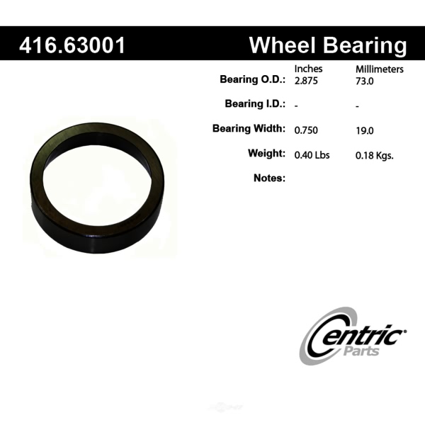 Centric Premium™ Rear Inner Wheel Bearing Race 416.63001