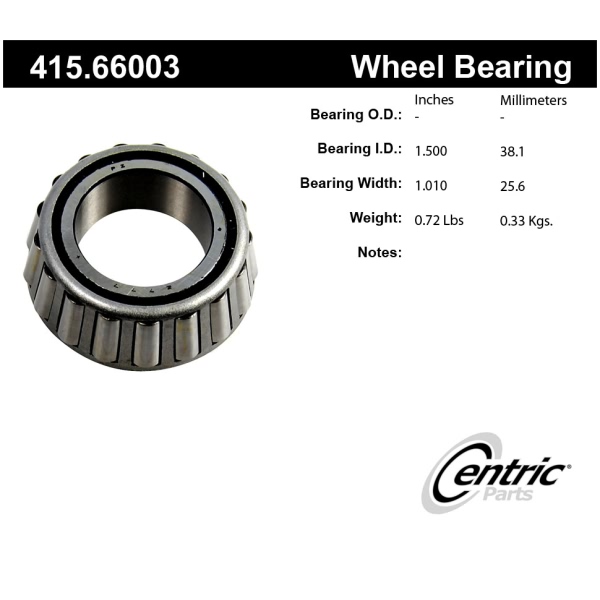 Centric Premium™ Front Driver Side Inner Wheel Bearing 415.66003