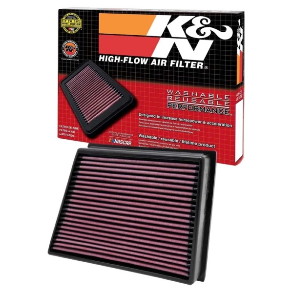K&N 33 Series Panel Red Air Filter （13.125" L x 9.438" W x 2.063" H) 33-2466