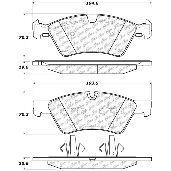 Centric Posi Quiet™ Semi-Metallic Front Disc Brake Pads 104.11230