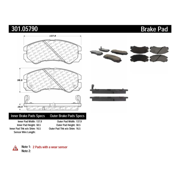 Centric Premium™ Ceramic Brake Pads With Shims And Hardware 301.05790