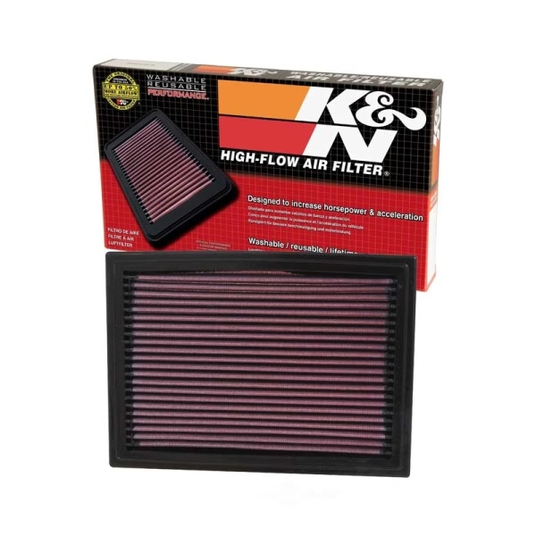 K&N 33 Series Panel Red Air Filter （10" L x 7.188" W x 0.813" H) 33-2187