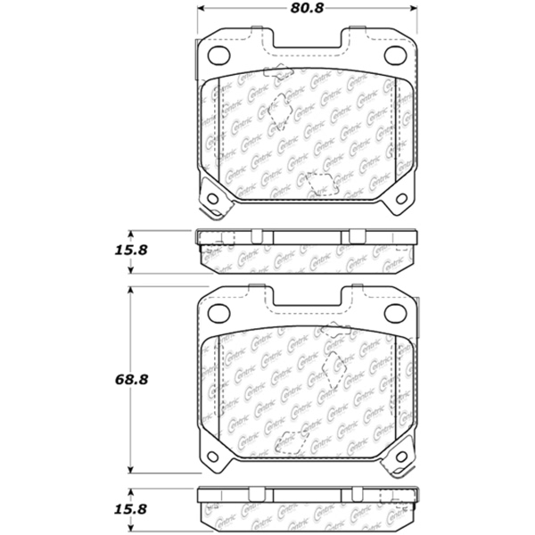 Centric Posi Quiet™ Ceramic Rear Disc Brake Pads 105.06300