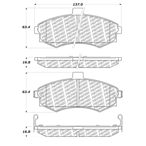 Centric Posi Quiet Pro™ Ceramic Front Disc Brake Pads 500.09410