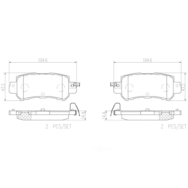 brembo Premium Ceramic Rear Disc Brake Pads P49047N