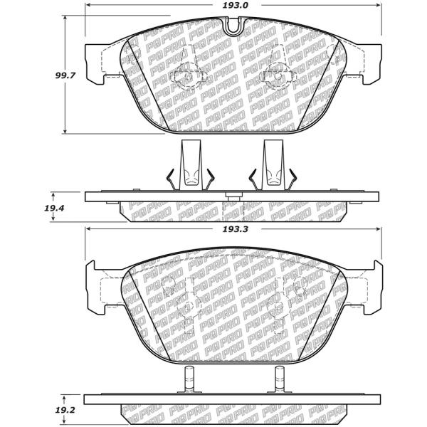 Centric Posi Quiet Pro™ Semi-Metallic Front Disc Brake Pads 500.15460