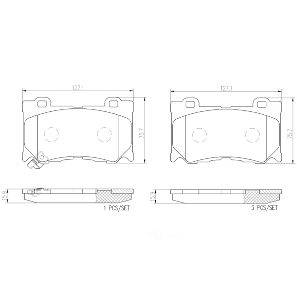 brembo Premium Ceramic Front Disc Brake Pads P56084N