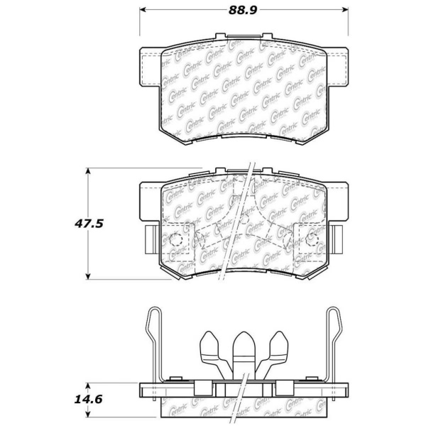 Centric Posi Quiet™ Ceramic Rear Disc Brake Pads 105.10860