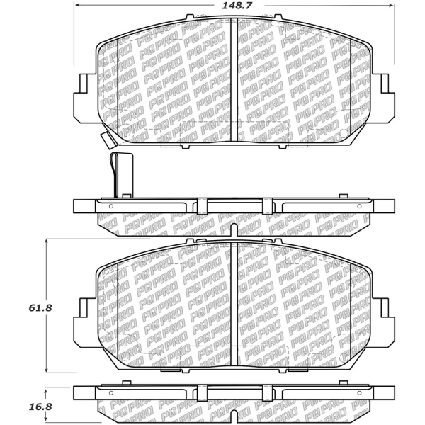 Centric Posi Quiet Pro™ Ceramic Front Disc Brake Pads 500.16970