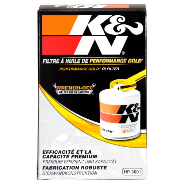 K&N Performance Gold™ Wrench-Off Oil Filter HP-3001