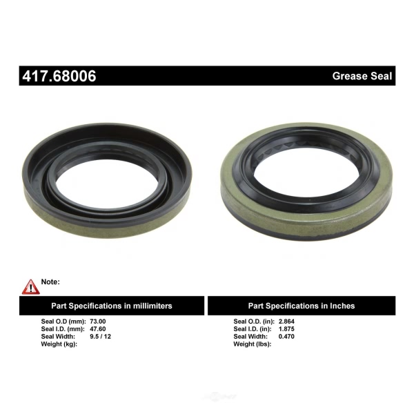 Centric Premium™ Axle Shaft Seal 417.68006