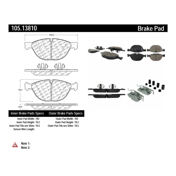 Centric Posi Quiet™ Ceramic Front Disc Brake Pads 105.13810