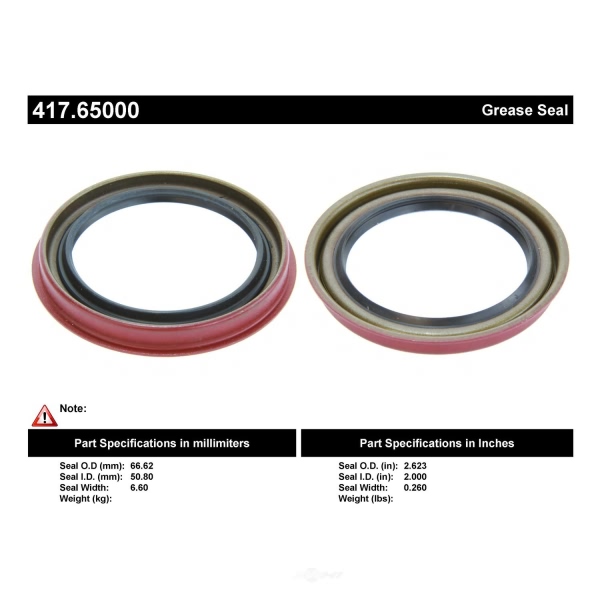 Centric Premium™ Front Inner Wheel Seal 417.65000