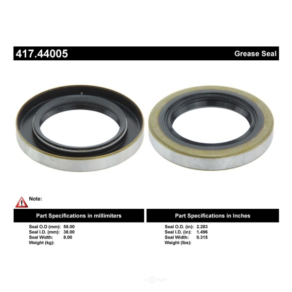 Centric Premium™ Axle Shaft Seal 417.44005