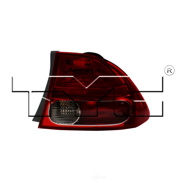 TYC Passenger Side Outer Replacement Tail Light 11-6165-00