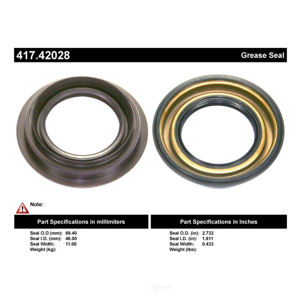 Centric Premium™ Front Inner Wheel Seal 417.42028