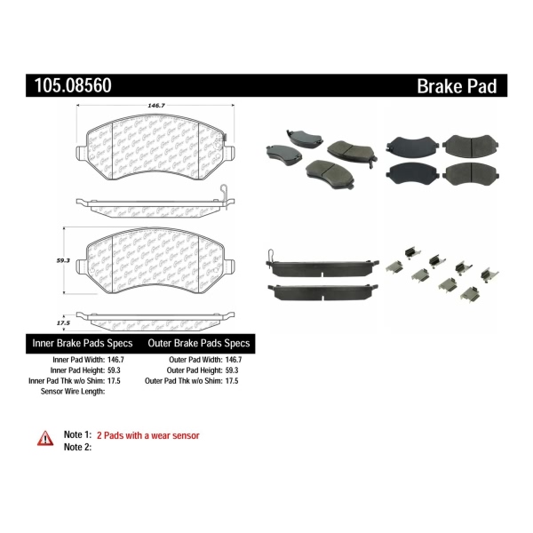 Centric Posi Quiet™ Ceramic Front Disc Brake Pads 105.08560