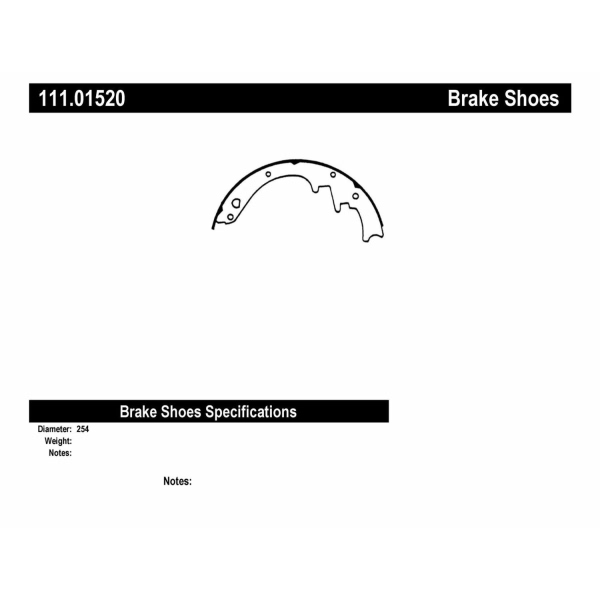 Centric Premium Rear Drum Brake Shoes 111.01520