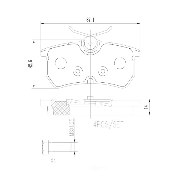 brembo Premium Ceramic Rear Disc Brake Pads P24047N