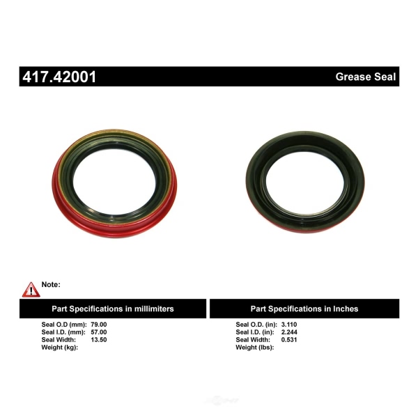 Centric Premium™ Front Inner Wheel Seal 417.42001