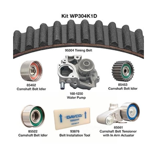 Dayco Timing Belt Kit With Water Pump WP304K1D