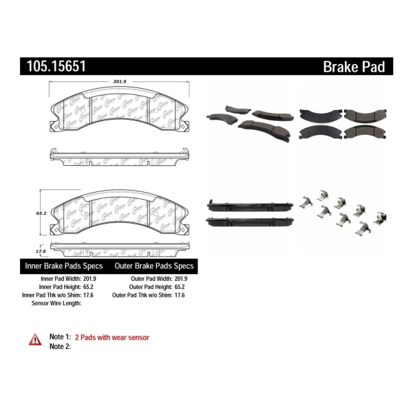 Centric Posi Quiet™ Ceramic Rear Disc Brake Pads 105.15651
