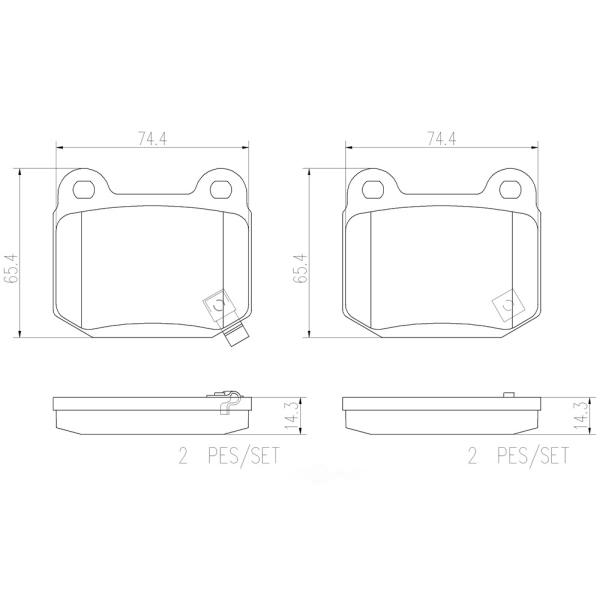 brembo Premium Ceramic Rear Disc Brake Pads P56048N