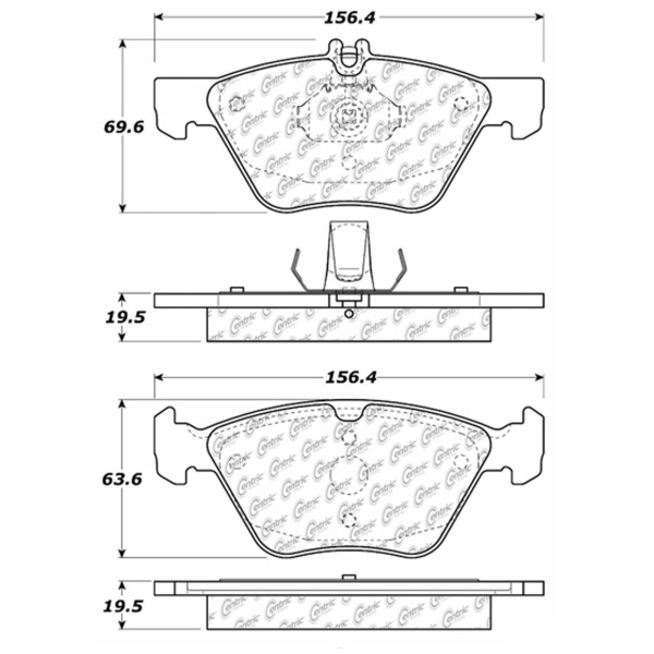 Centric Posi Quiet™ Ceramic Front Disc Brake Pads 105.07400