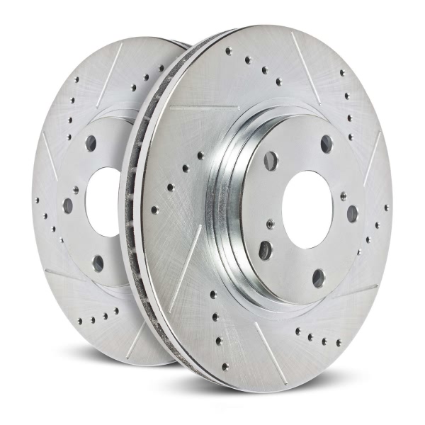 Power Stop PowerStop Evolution Performance Drilled, Slotted& Plated Brake Rotor Pair AR8641XPR