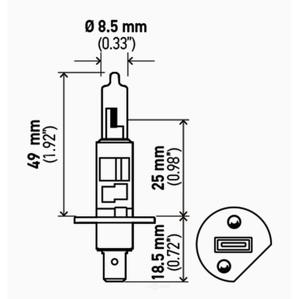 Hella H1Tb Standard Series Halogen Light Bulb H1TB