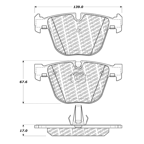 Centric Posi Quiet Pro™ Semi-Metallic Rear Disc Brake Pads 500.09190