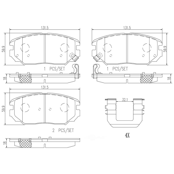 brembo Premium Ceramic Front Disc Brake Pads P30038N