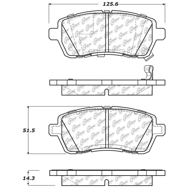 Centric Posi Quiet™ Ceramic Front Disc Brake Pads 105.14541