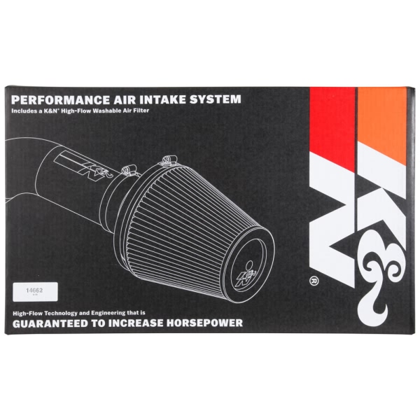 K&N 77 Series High-Flow Performance Aluminum Bright Aluminized Cold Air Intake System with Red Filter 77-3082KP